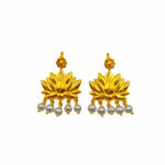 916 Gold Thali Lotus With Dangling Pearl