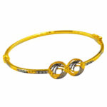 916 Gold Two Tone Round Bangle