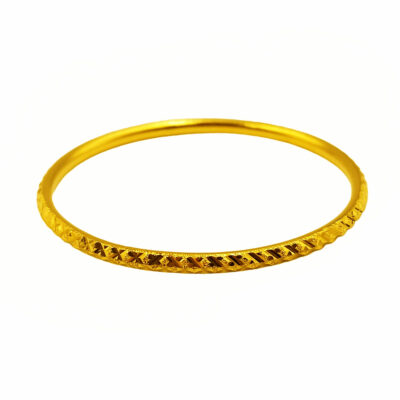 916 Gold Cross Bangle