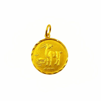 916 Gold Zodiac Pendant ( Goat )