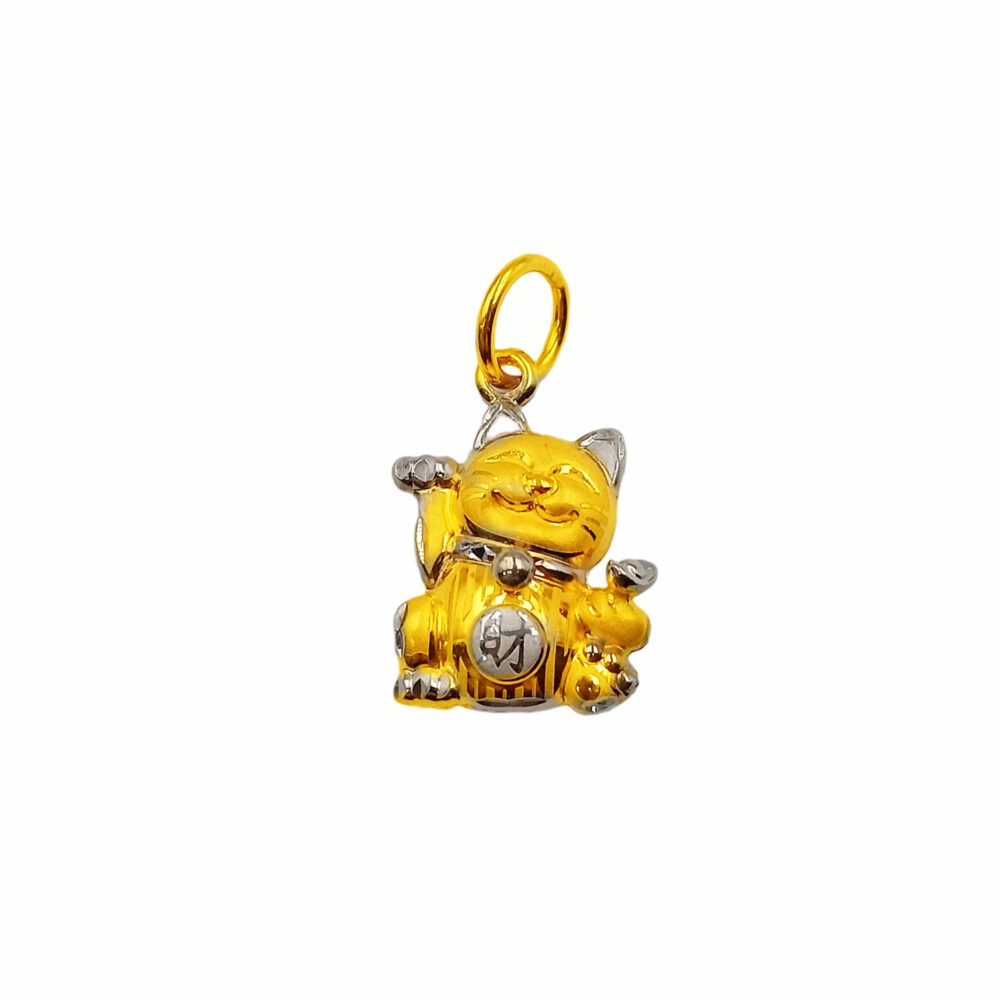 916 Gold Lucky Cat Pendant