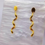 916 Gold Spiral Stud Earrings