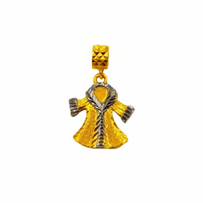 916 Gold Winter Coat Pendant / Charm