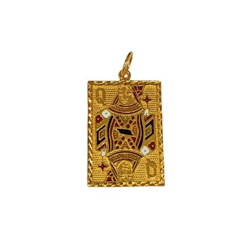 916 GOLD QUEEN POKER CARD PENDANT – Marina Goldsmith