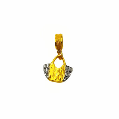 916 Gold Two Tone Lady Bag Pendant Charm
