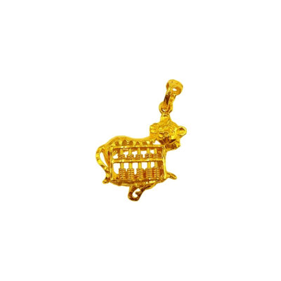 916 Gold Tiger Abacus Pendant