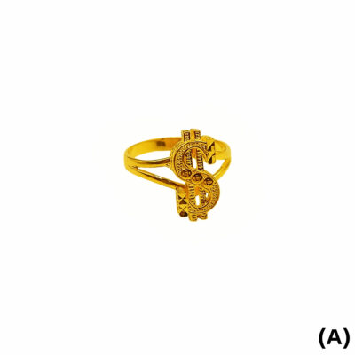 916 Gold Dollar Sign Ring ( A | B )