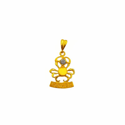 916 Gold Cancer Horoscope Pendant