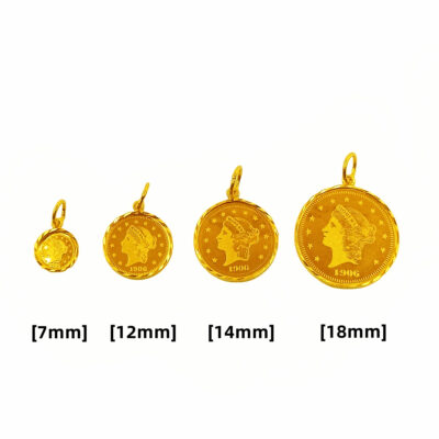 916 Gold Queen Coin Pendant