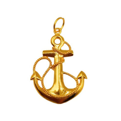916 Gold Anchor Pendant