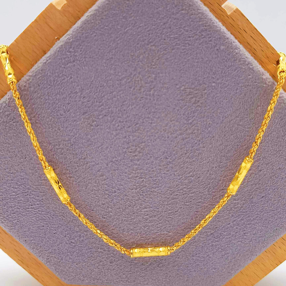 916 Gold Solid Barrel Rope Chain