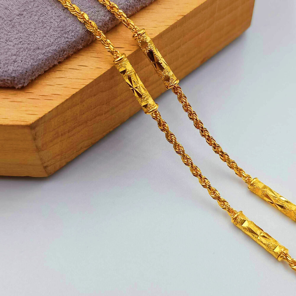 916 Gold Solid Barrel Rope Chain - Image 2