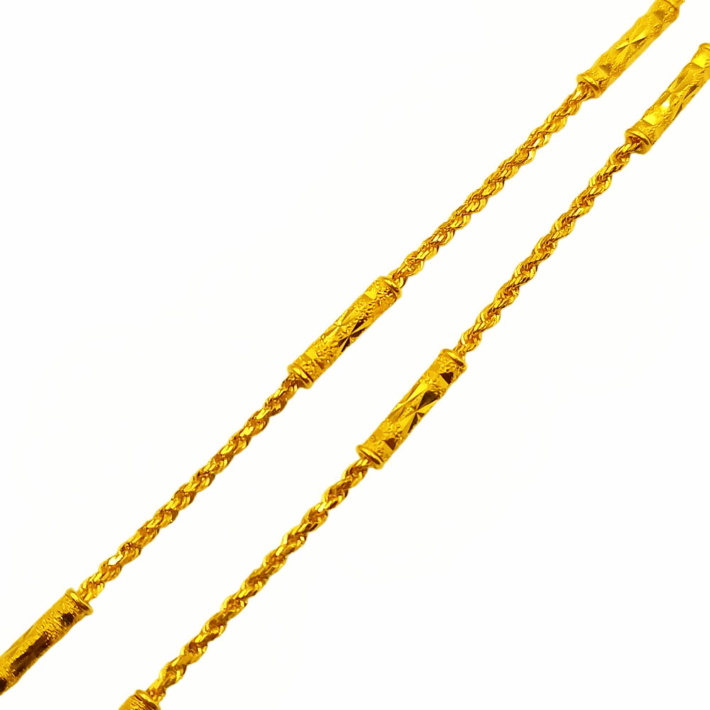 916 Gold Solid Barrel Rope Chain - Image 3