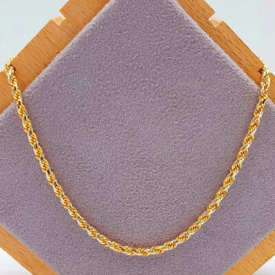 916 Gold Two Tone Solid Rope Chain (2.5mm)