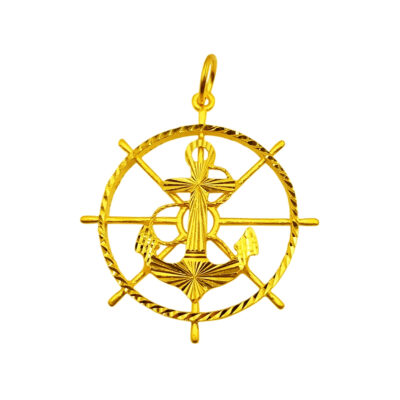 916 Gold Anchor Pendant