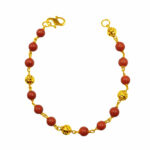916 Gold Coral With Ball Bracelet