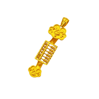 916 Gold Ruyi Abacus Pendant