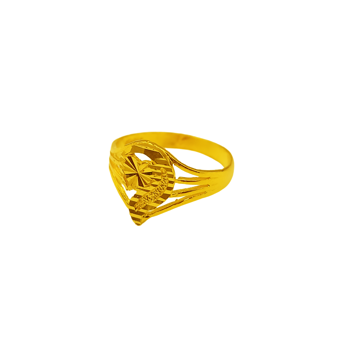 916 Gold Blooming Heart Ring - Image 3
