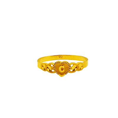 916 Gold Initial Letter "C" Ring