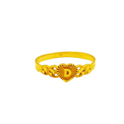 916 Gold Initial Letter "D" Ring