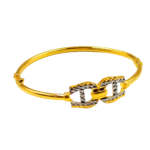 916 Gold Two Tone Buckle Bangle