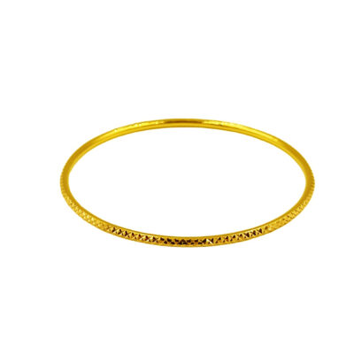 916 Gold Diamond Cut Bangle