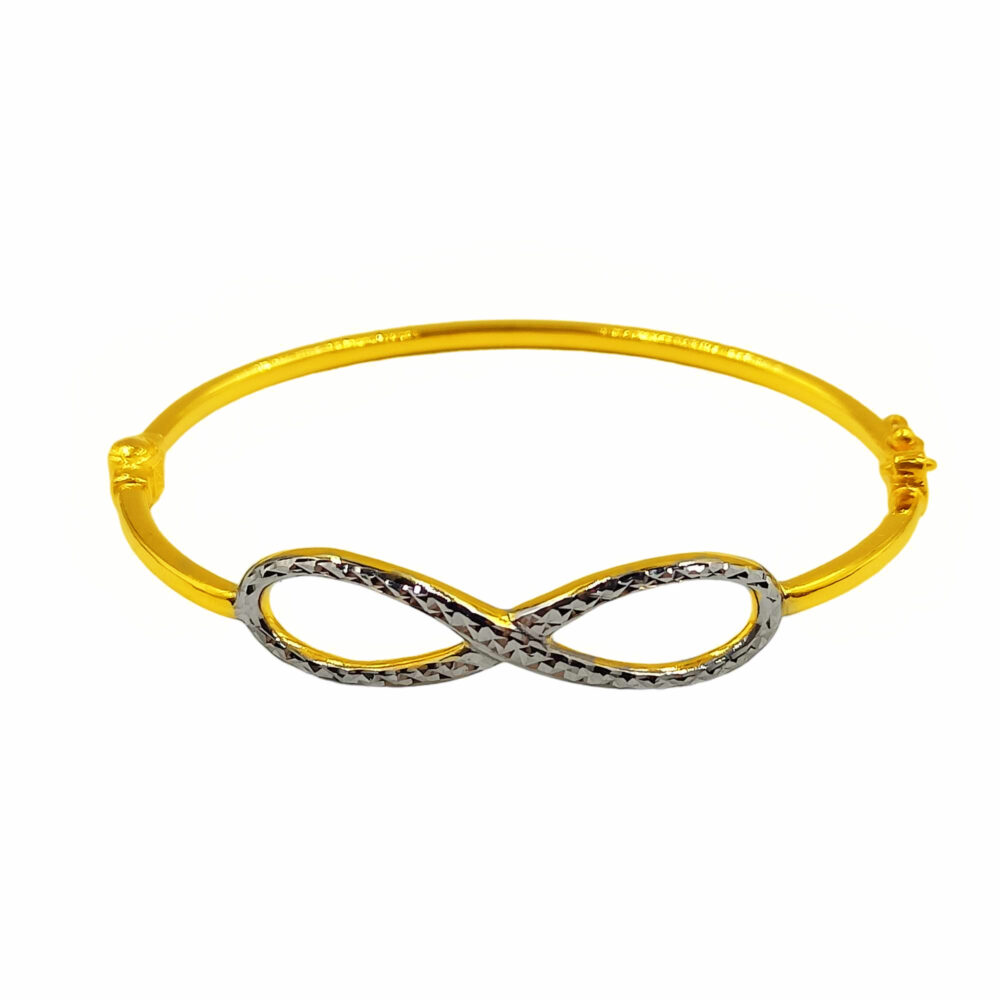 916 Gold Two Tone Casting Infinity Bangle