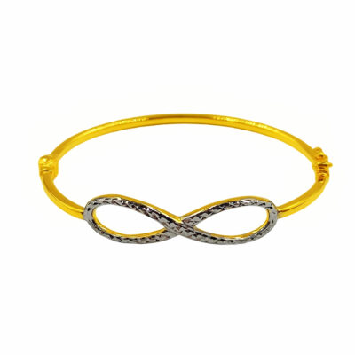 916 Gold Two Tone Casting Infinity Bangle