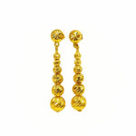 916 Gold 6 Ball Dangle Stud Earrings