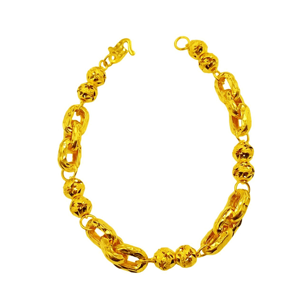 916 Gold Fancy Ball Interlocking Bracelet