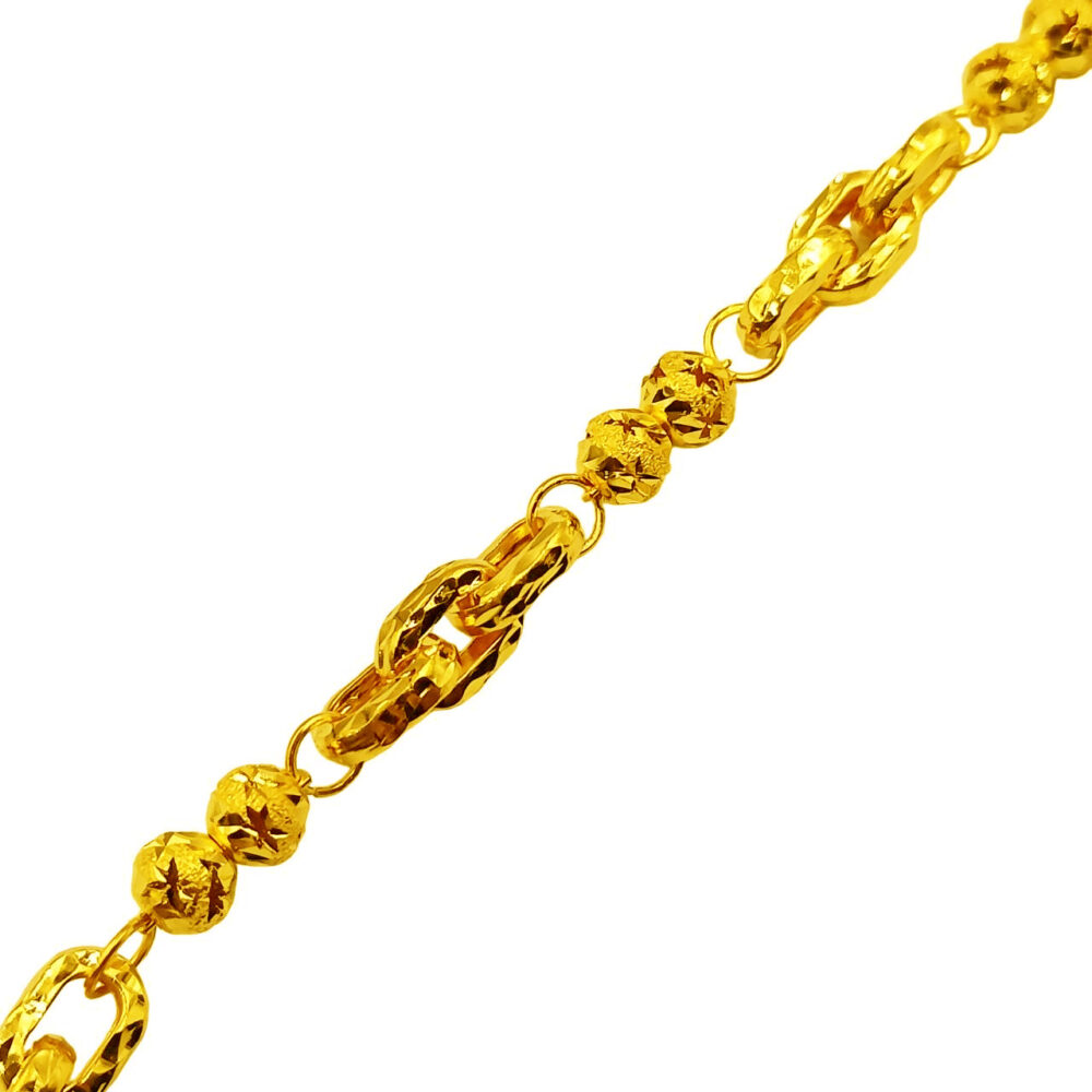 916 Gold Fancy Ball Interlocking Bracelet - Image 2