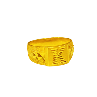 916 Gold Initial Letter "K" Ring