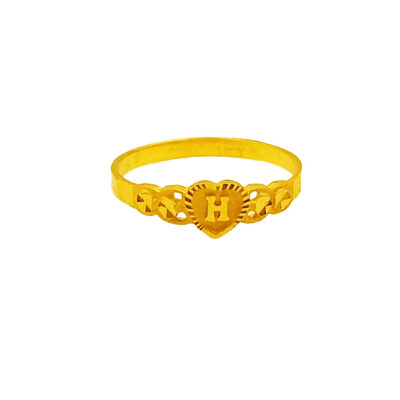 916 Gold Initial Letter "H" Ring
