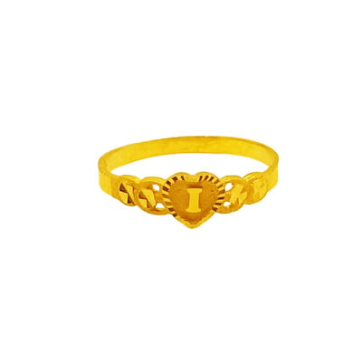 916 Gold Initial Letter "I" Ring