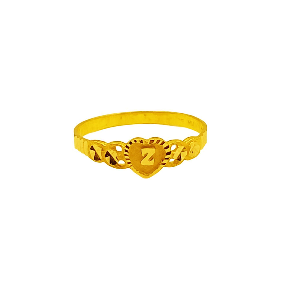 916 Gold Initial Letter "Z" Ring