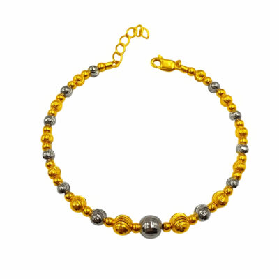 916 Gold Two Tone Ball Bangle