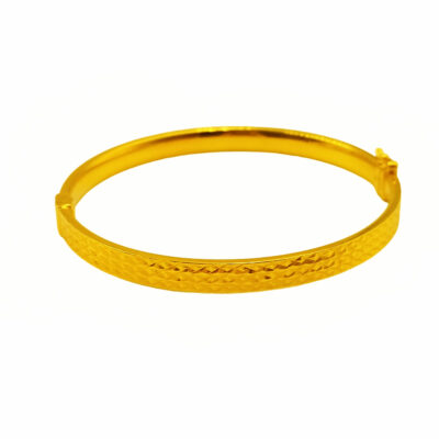 916 Gold Casting & Plain Bangle