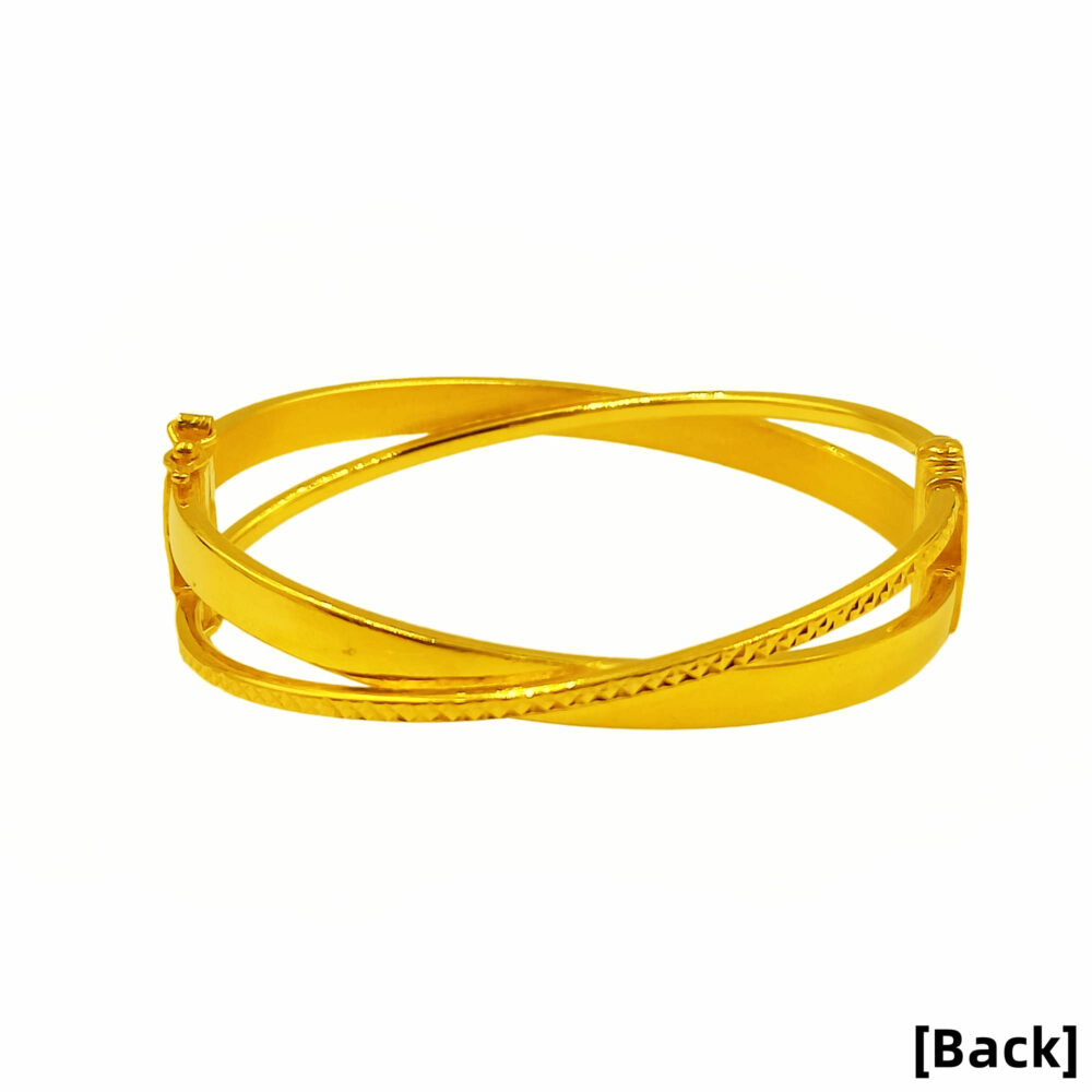 916 Gold Crossover Bangle - Image 2