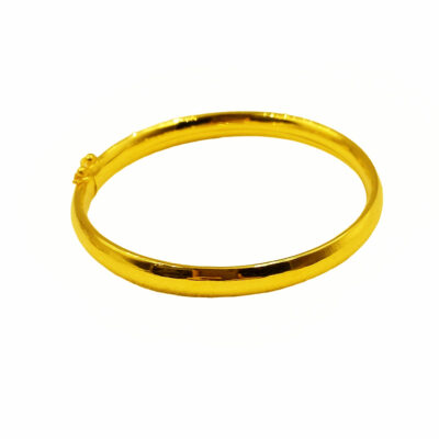 916 Gold Plain Bangle (6mm)