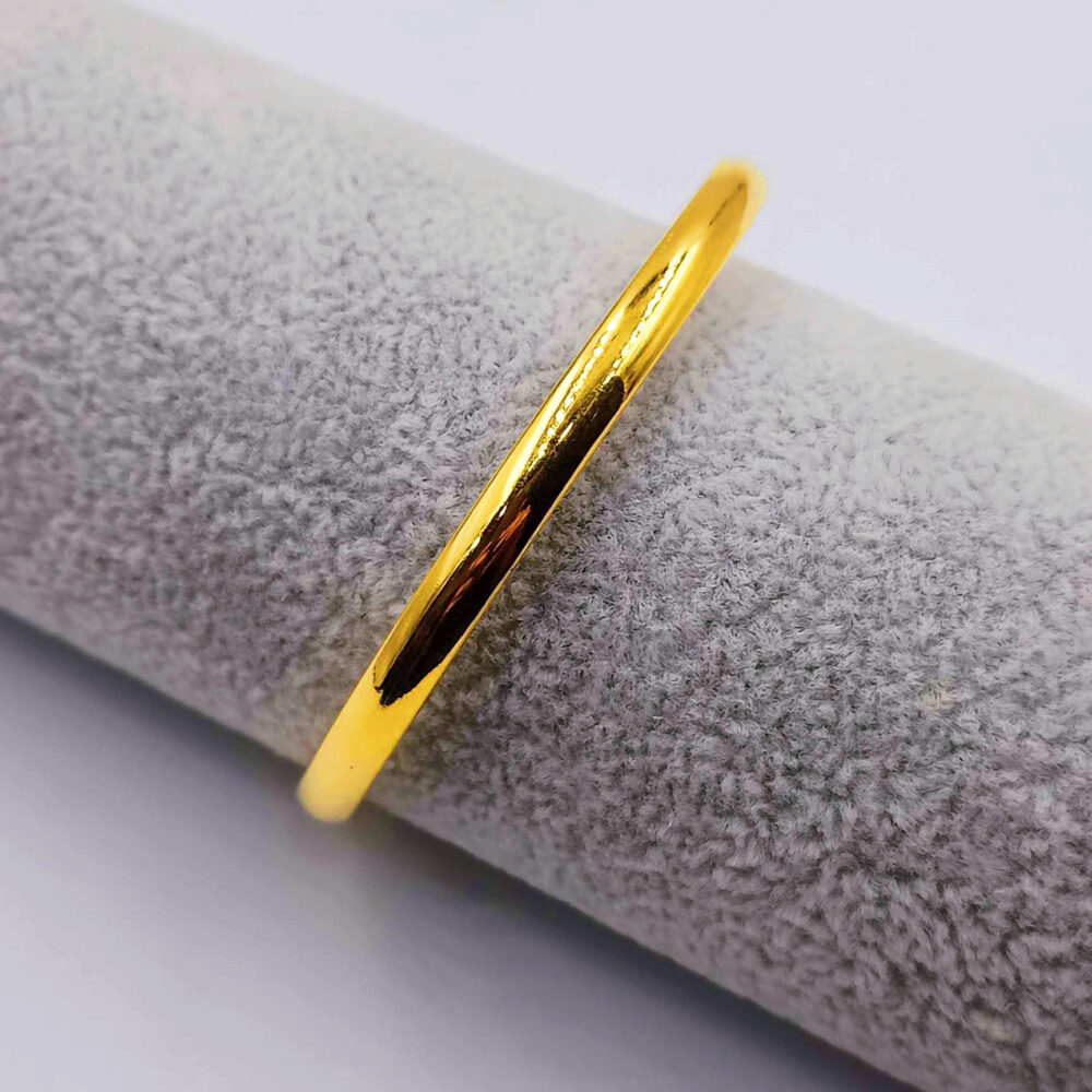 916 Gold Plain Bangle (5mm) - Image 2