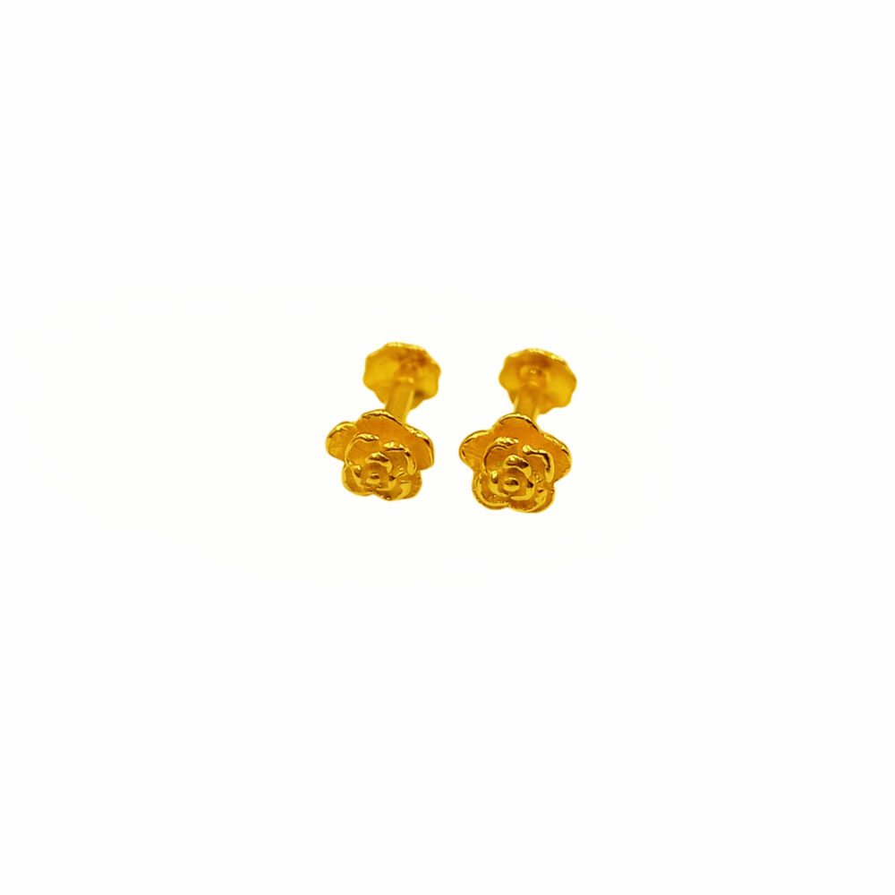 916 Gold Rose Stud Earrings (6mm)