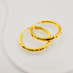 916 Gold Hollow Casting Hoop Earrings