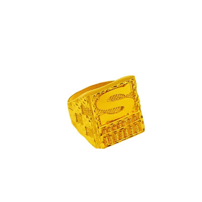 916 Gold Dollar Sign With Abacus Men Ring ( 7 Row )