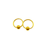 916 Gold Bead Hoop Earrings