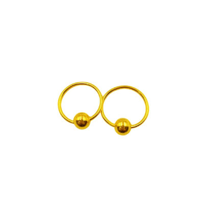 916 Gold Bead Hoop Earrings