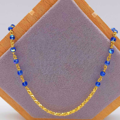 916 Gold Blue Crystal Chain (4mm)