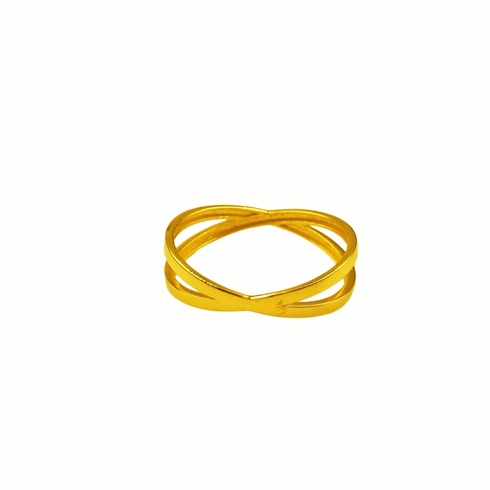 916 Gold Crossover Ring