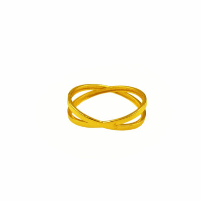916 Gold Crossover Ring