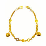916 Gold Dangling Heart Baby Anklet