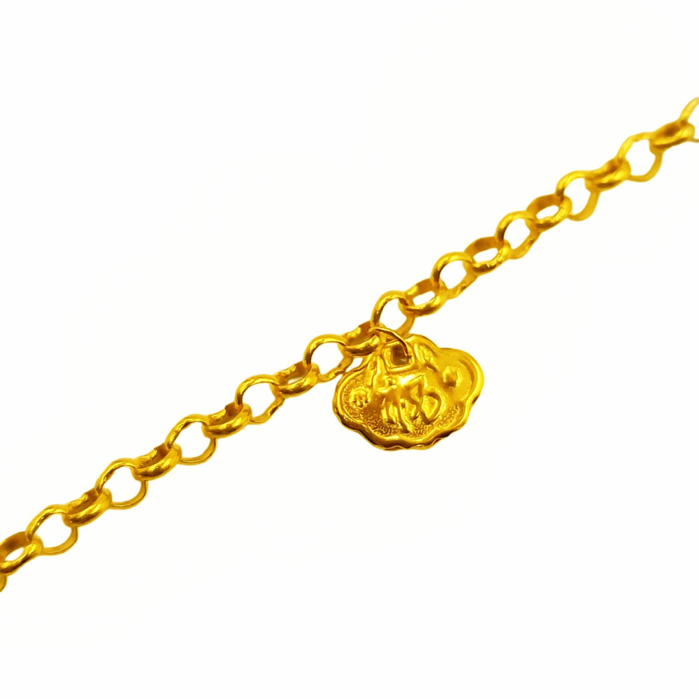 916 Gold Dangling Baby Anklet - Image 3